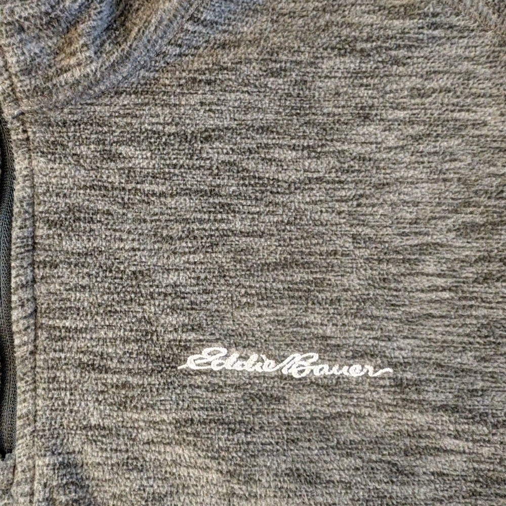 Eddie Bauer Men's Fleece Gray Quarter Zip Pullover Size M - Picture 5 of 8